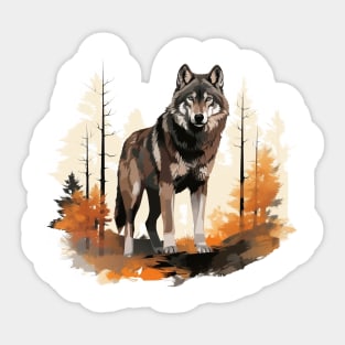 Watercolor Wolf Sticker